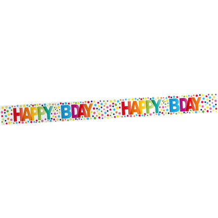 Cinta de Barrera de Cumpleaños Happy Birthday Dots 15m