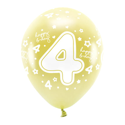 Globos 4 Años Oro 33cm 6pcs