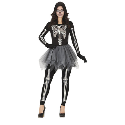 Esqueleto Disfraz Halloween Tutú Mujer