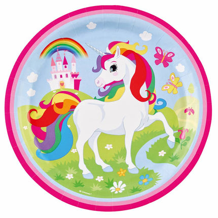 Platos Unicornio Fiesta 23cm 8pcs