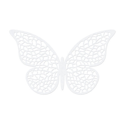 Decoración de Mesa Papel Mariposa Blanco 8cm 10pcs