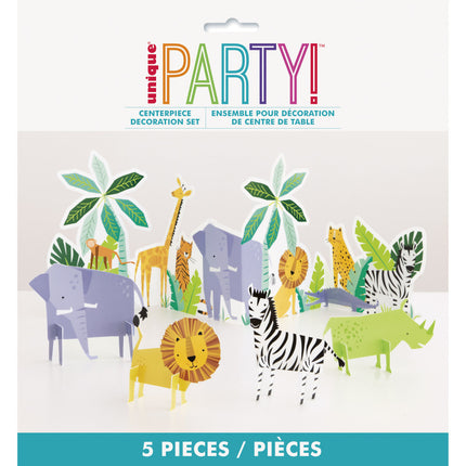 Animales Decoración de Mesa Safari 5 piezas