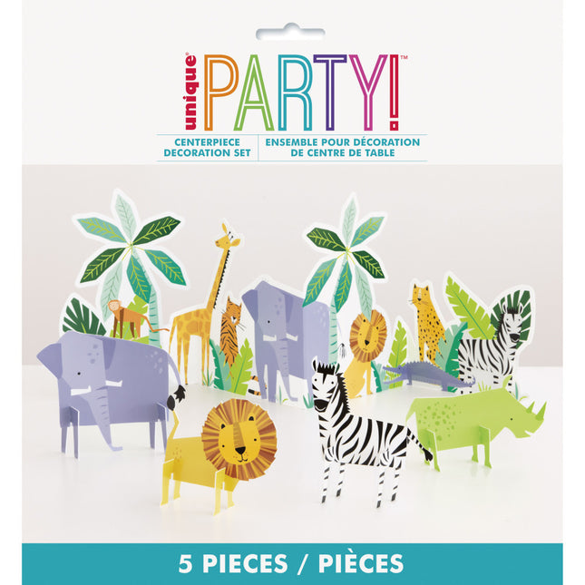 Animales Decoración de Mesa Safari 5 piezas
