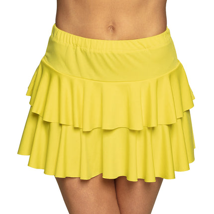 Minifalda amarilla volantes