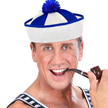 Capitán Sombrero Azul Blanco