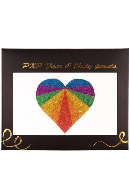 PXP Pegatina Cara Joyas Arco Iris Corazón