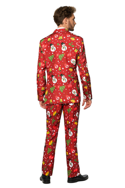 Traje Rojo Navidad Con Luces