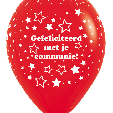Globos Estrellas Comunión Rojo 30cm 25pcs