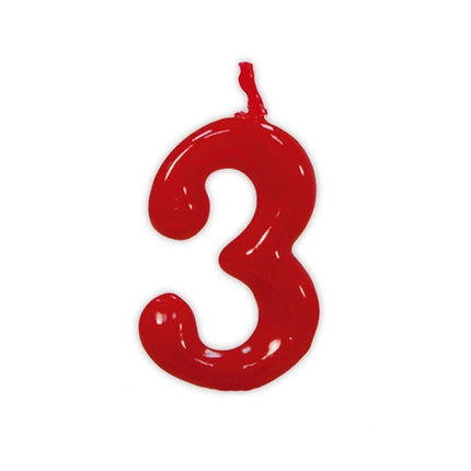 Vela Roja 3 Años 5,5cm