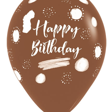 Globos Feliz Cumpleaños Terra Natural Mix 30cm 25pcs