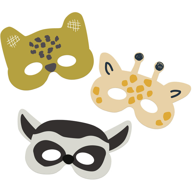 Máscaras Animales de la Jungla Fiesta en el Zoo 6pcs