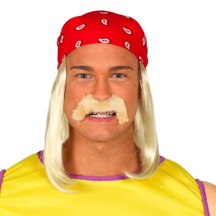 Peluca y bigote del luchador Hulk Hogan