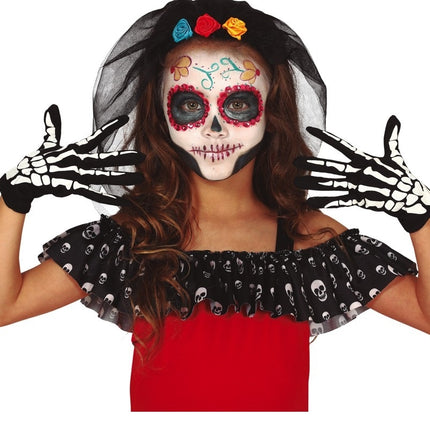 Guantes Halloween Esqueleto Niño