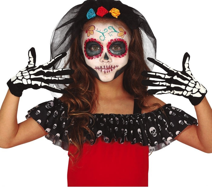 Guantes Halloween Esqueleto Niño
