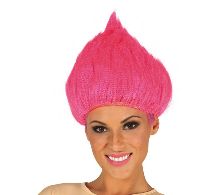 Peluca Troll Rosa