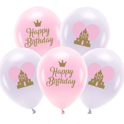Globos Feliz Cumpleaños Morado Rosa 26cm 5pcs