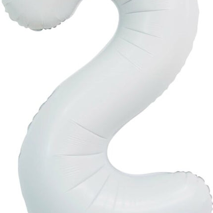 Globo Número Blanco 2 Años Brillo 86cm