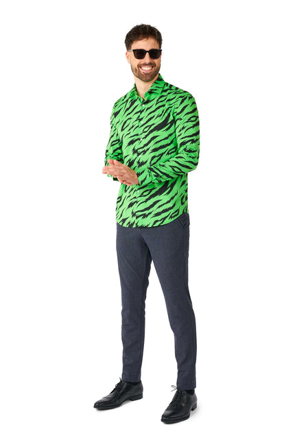 Camisa Verde Tigre Hombre <tc>OppoSuits</tc>
