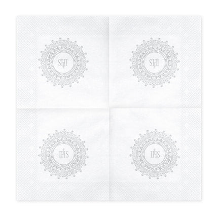 Servilletas Comunión Plata 33cm 20uds.