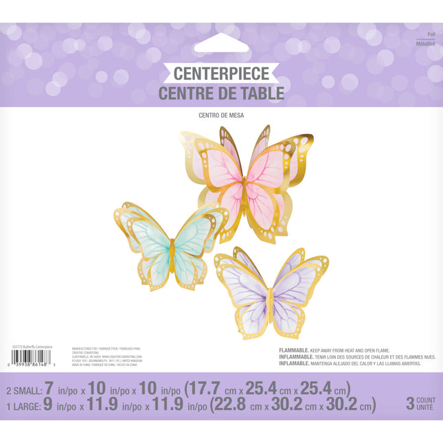 Mariposa Decoración de Mesa 3pcs