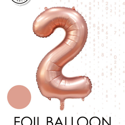 Globo Figura Oro Rosa 2 Años Brillo 86cm