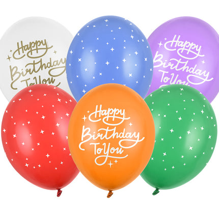 Globos Happy Birthday To You Mix 30cm 6pcs