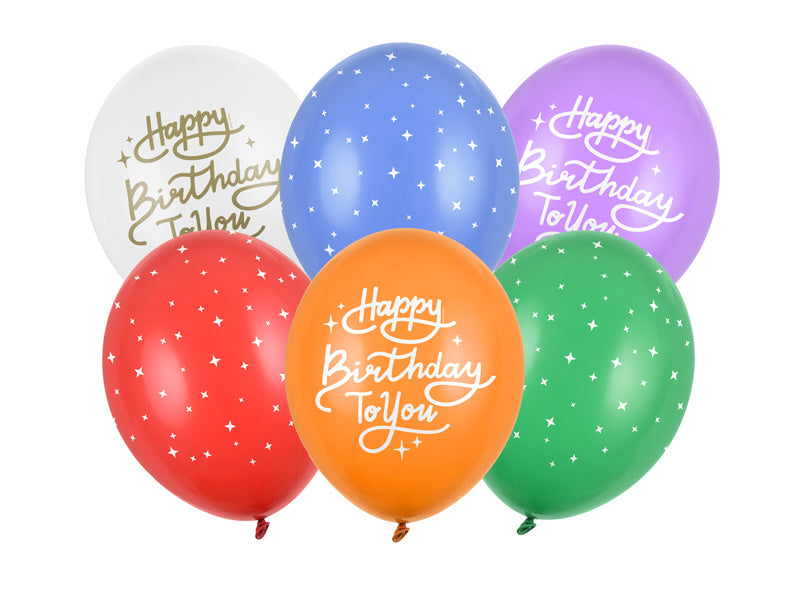 Globos Happy Birthday To You Mix 30cm 6pcs
