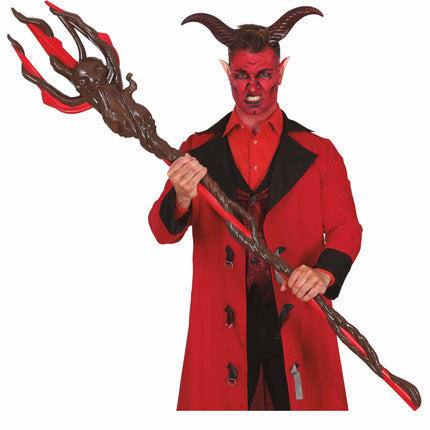 Tridente Negro Rojo Halloween 1,5m