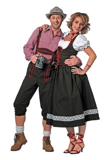 Lederhosen Negro Rojo Hombre