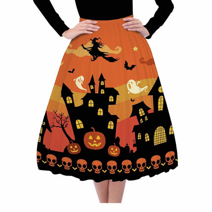 Falda naranja de Halloween