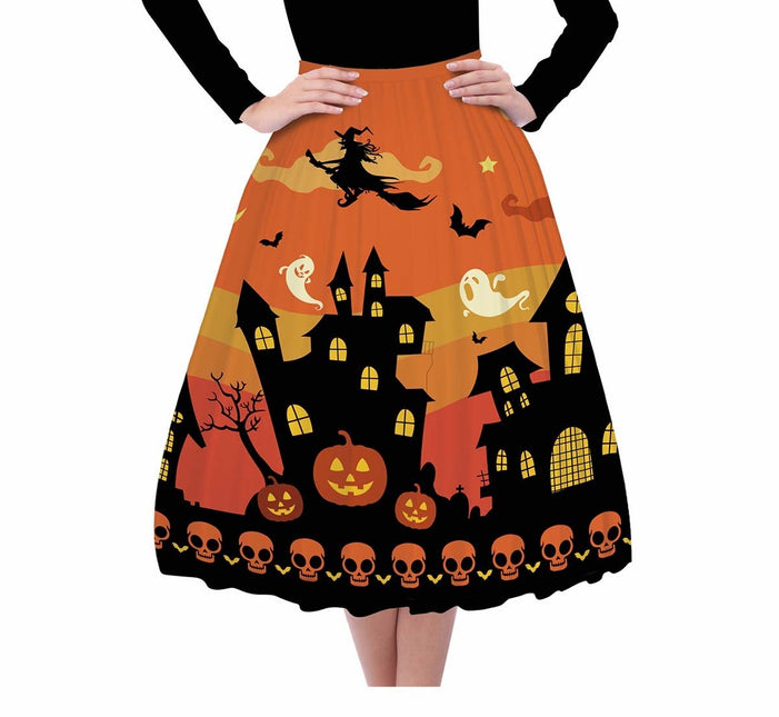 Falda naranja de Halloween