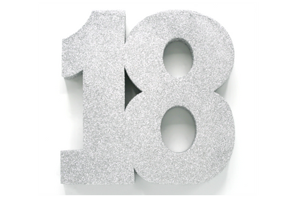 Figura Decoración Mesa Plata 18 Purpurina 20,5cm