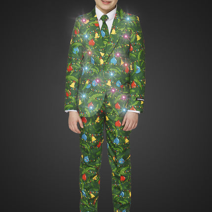 Traje Verde Navidad Con Luz Niño