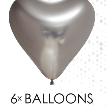 Globos Corazón Plata 30cm 6pcs