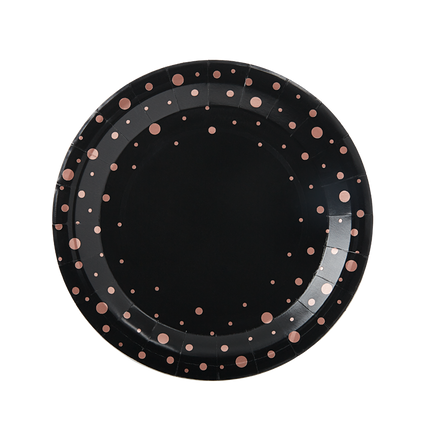 Platos Lunares Rosa Negro 20cm 8pcs