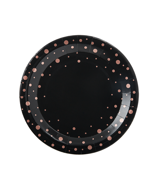 Platos Lunares Rosa Negro 20cm 8pcs