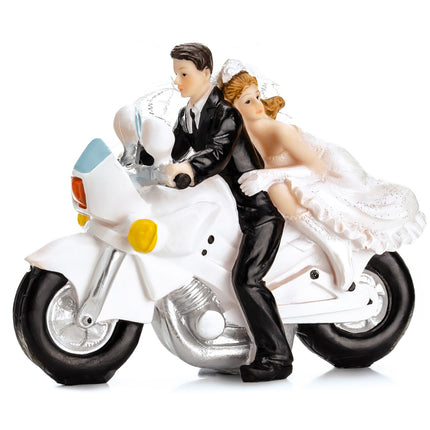 Adorno para tarta Boda Pareja Moto 11.5cm
