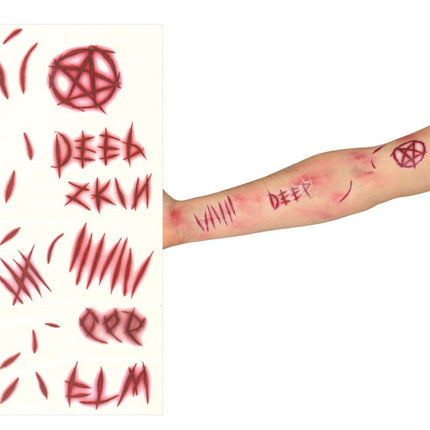 Set de tatuaje de cicatriz de demonio de Halloween