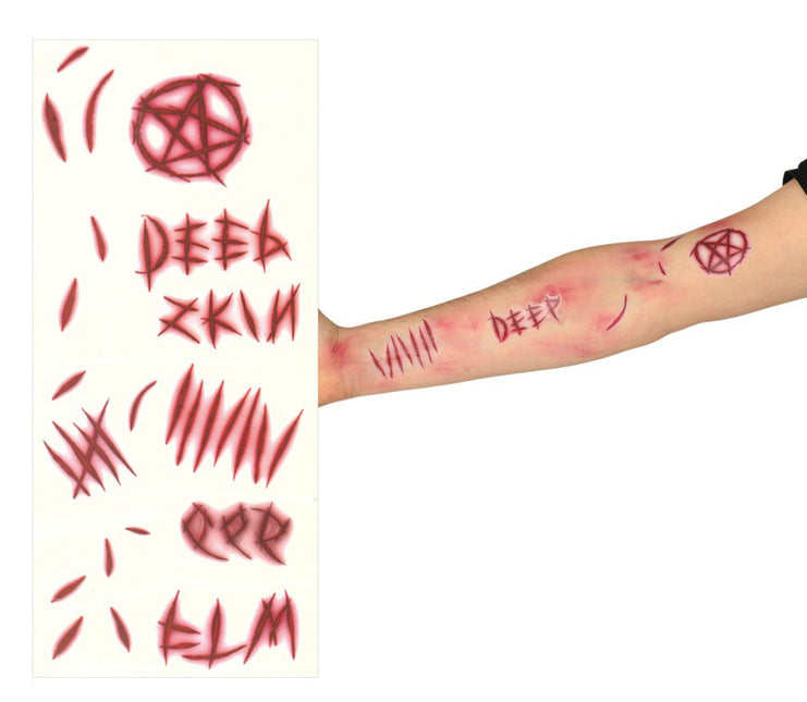 Set de tatuaje de cicatriz de demonio de Halloween