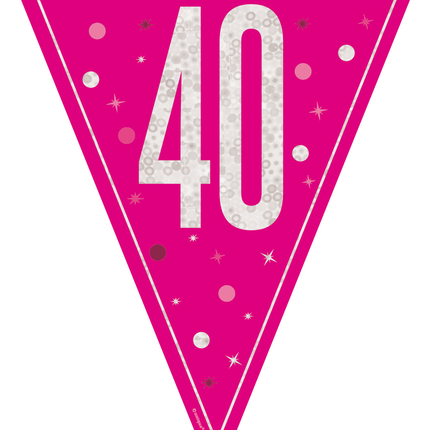 40 Años Guirnalda Rosa 2,5m