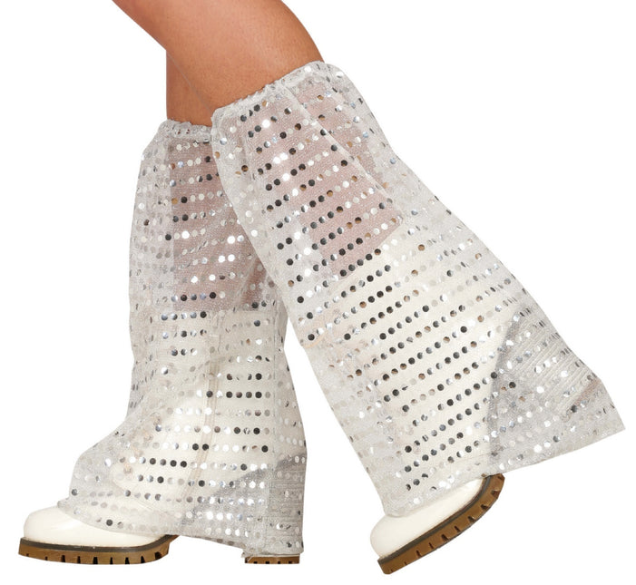 Calientapiernas Plata Lentejuelas Tejido Organza