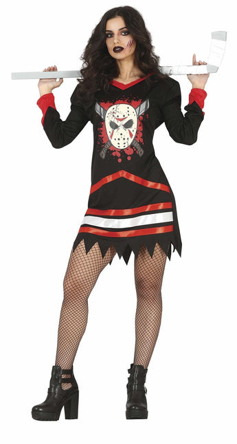 Hockey Hielo Disfraz Halloween Señoras Rojo Negro