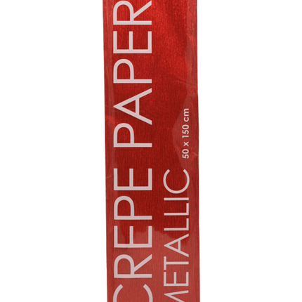 Papel crepé rojo metalizado 50 cm 1,5 m