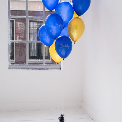 Globos Feliz Cumpleaños Azul 30cm 12pcs