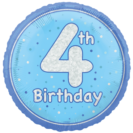 Globo de Helio 4 Años Azul Claro Vacío 45cm