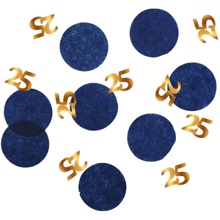 Confeti de mesa 25 Años Azul 2,4cm 25gr