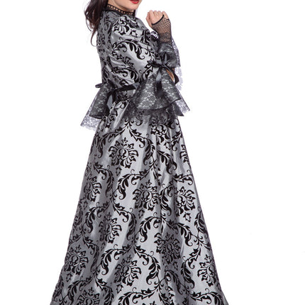 Vestido Marquesa Gris Negro Señoras