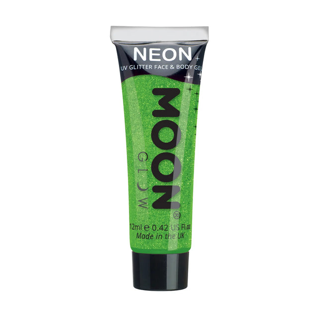Brillo Lunar Neón UV Gel Purpurina Fina Verde 12ml