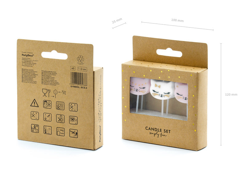 Velas Gato 2cm 6pcs