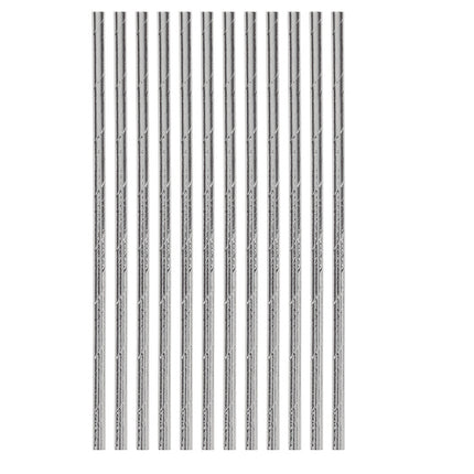 Pajitas plateadas 20cm 12ud